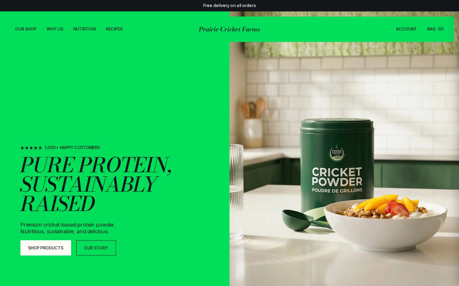 Online protein store website